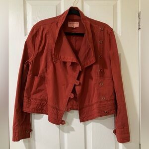 Anthropolie Henna Moto Jacket by Marrakech size S Dark Burnt Orange
